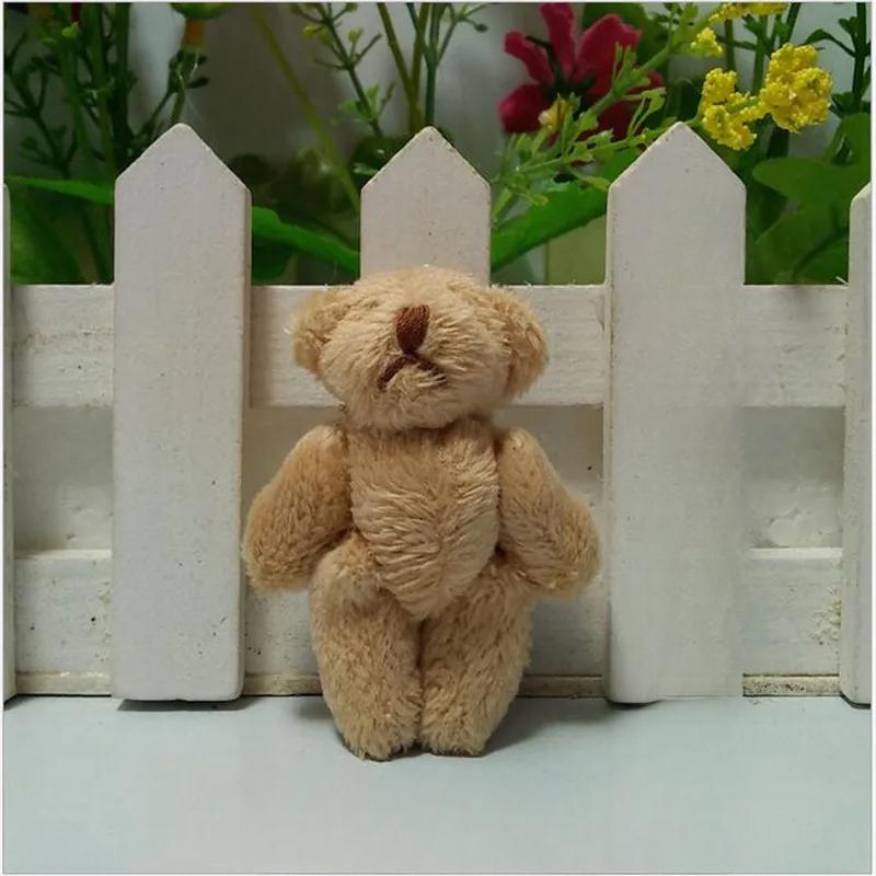6Cm Plush Bear Toys Pendant Long Hair Joint Animal Hands and Feet Active DIY Handmade Jewelry Materials for Christmas