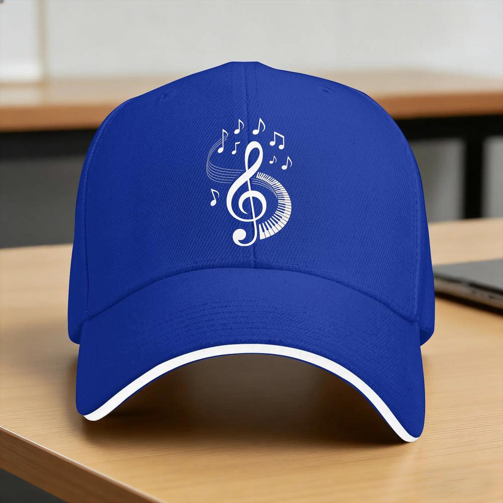 Minimalist Piano Key Treble Clef Baseball Cap Tennis Skate Hot Sale Hip Hop Hats Women Unisex Fashion Custom Logo Snapback Cap