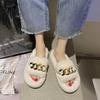 Thick Bottom Cotton Slippers Women's 2025 Autumn/Winter New Style Korean Outerwear Crossbody Slippers Home Use Cotton Slippers
