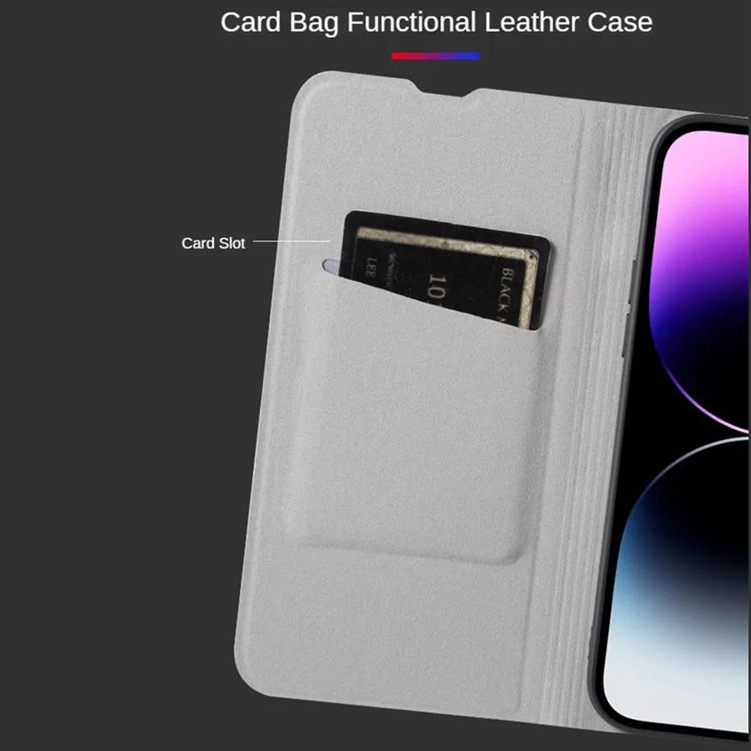 Luxury Leather Magnetic Flip Case for Xiaomi Poco F6 Pro X6 5G M6 Pro Protective Cover Stand Phone Holder Shockproof Cover