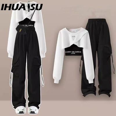 Dopamine Cool и Cool Salt Style Girl Крутые и стильные уличные рабочие брюки, костюм для горячей девушки, школьная форма, толстовка с капюшоном из трех частей