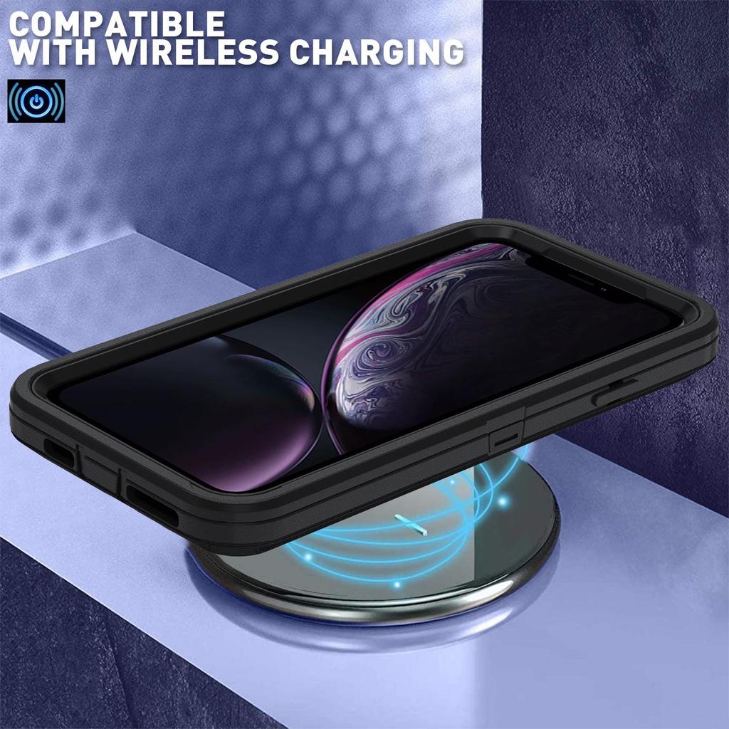 iPhone XR Ударопрочный Тройной Защитный Робот-Чехол - Эксклюзивный Дизайн 3-в-1