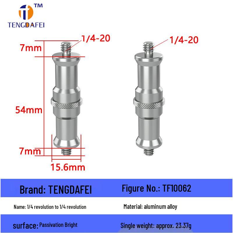 Reversible 1/4" Male To 3/8" Female Adapter for Camera Tripod Ball Head with M4-M8 Conversion Screws