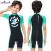 Boys Swimwear One-Piece Short Sleeve Rash Guard Swimsuit Quick Dry UV Protection Pool Hot