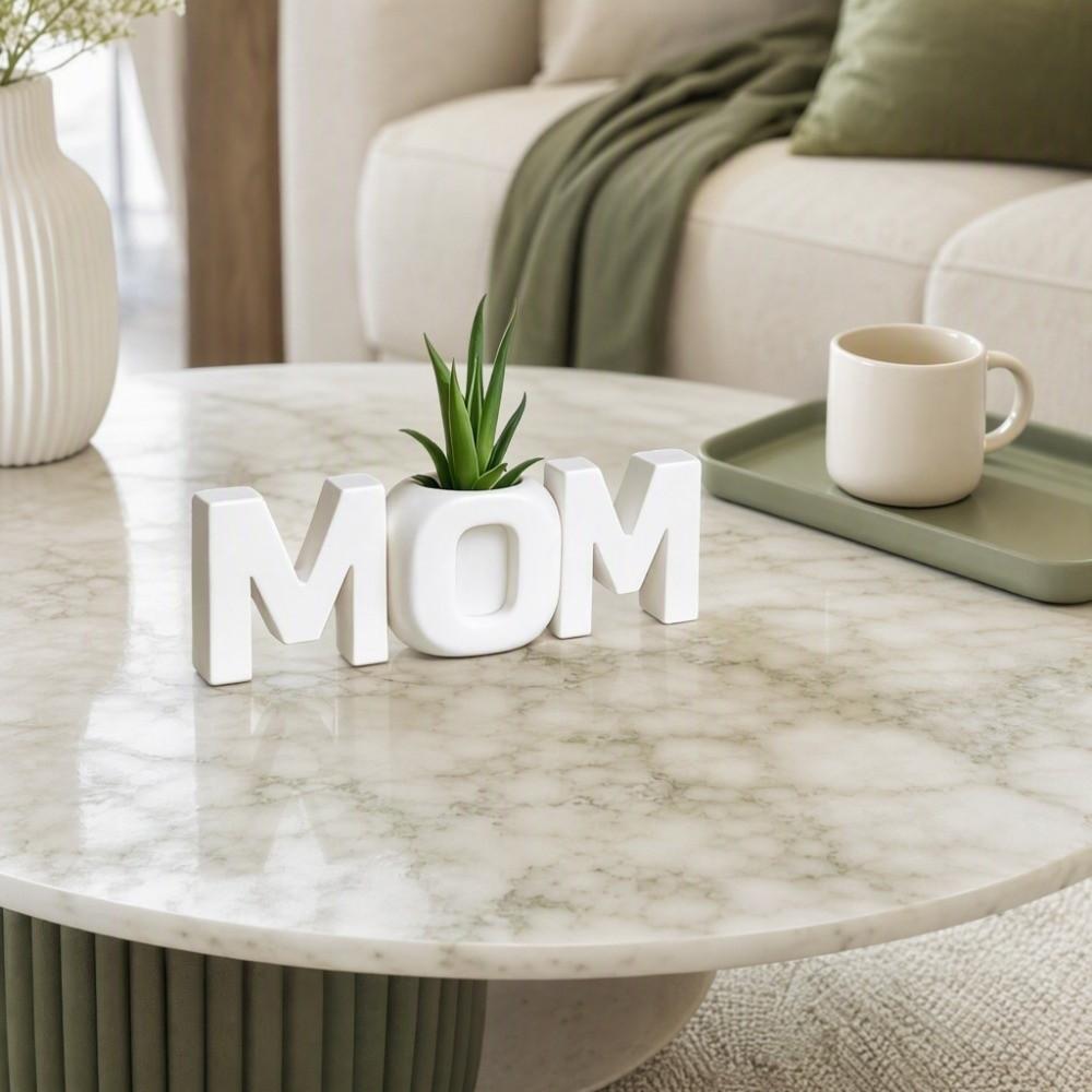 MOM Mom Letter Ornament Mom Flowerpot Shape Car Interior Ornament Mother's Day Gifts
