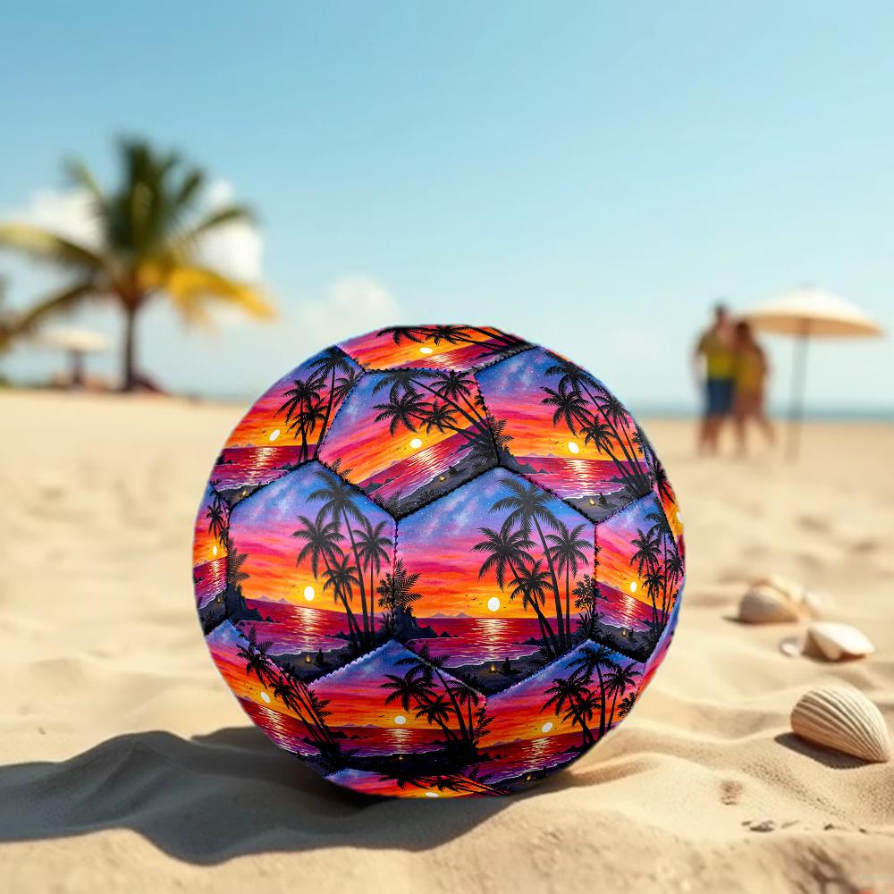 1pc Beach Sunset Scene Durable Size 5 Soccer Ball Professional Match Training Football Indoor &Outdoor Sports Ball p60197
