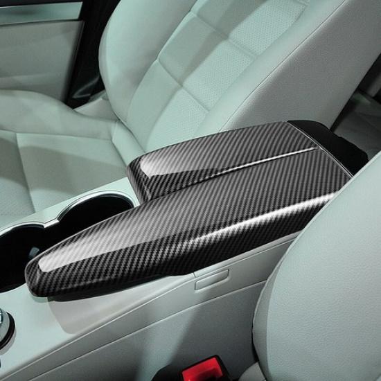 Luxury ABS Carbon Fiber Style Car Interior Armrest Storage Cover For Benz E W212
