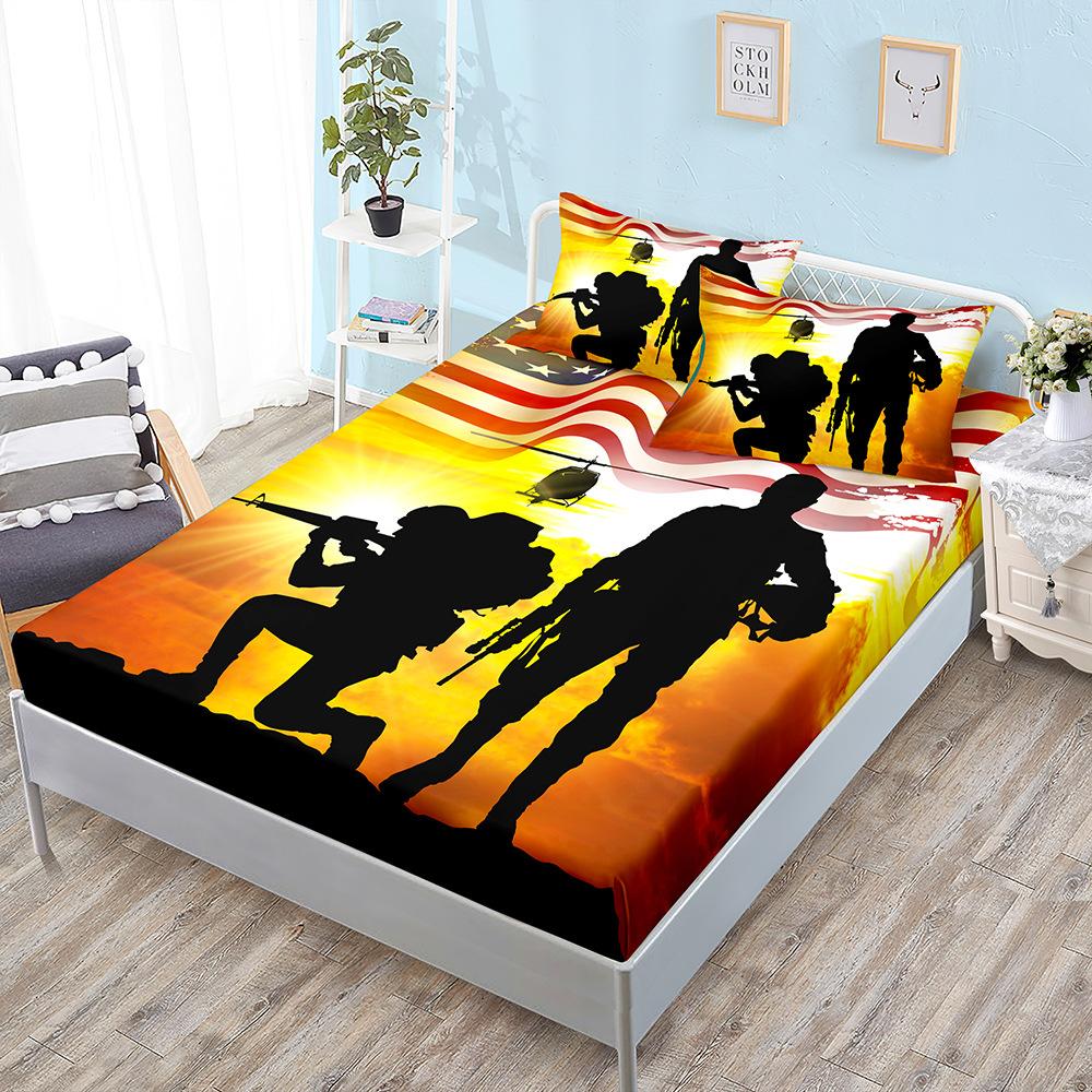 Stars And Stripes Aircraft Mattress Three-Piece Set Mattress Mattress Protective Cover Sheets All Inclusive