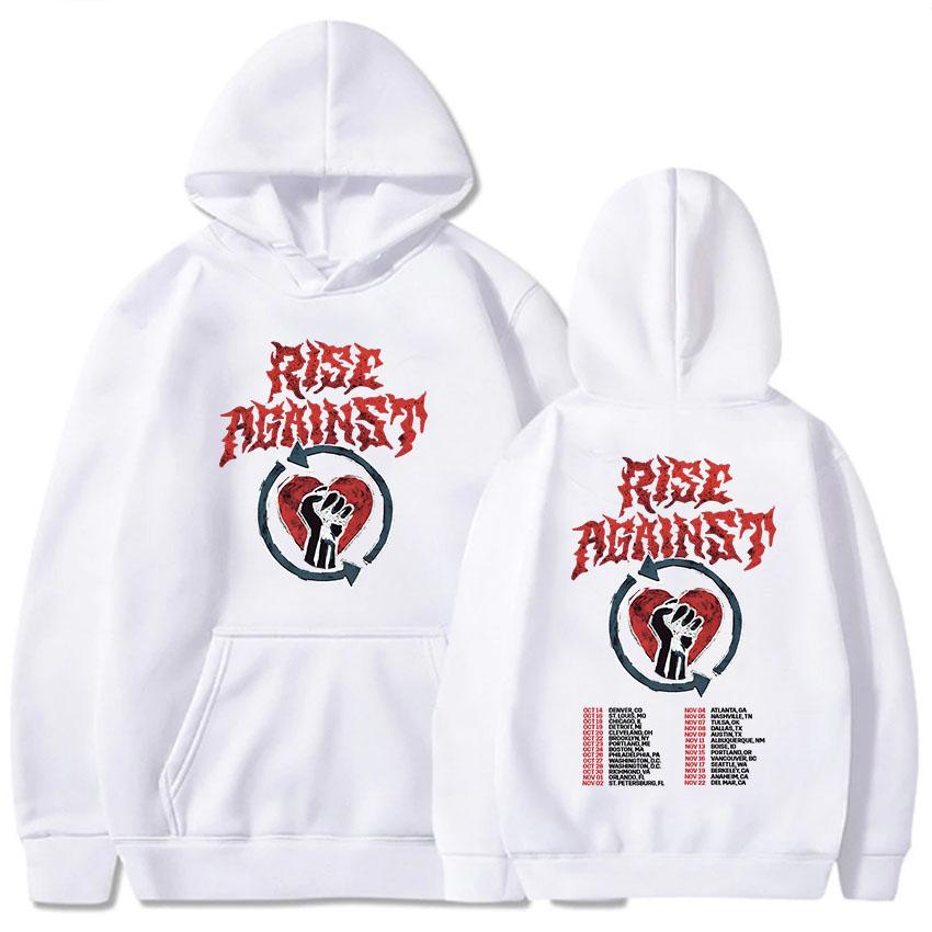 Толстовки Rise Against Tour для мужчин и женщин, повседневный молетом, унисекс, уличная одежда, с графикой, тяжелый металл, модные свитшоты