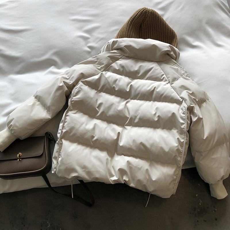 Женский зимний осенний пуховик, вязаный воротник с капюшоном, короткое однобортное пальто, парка в консервативном стиле, женская шикарная верхняя одежда, женская