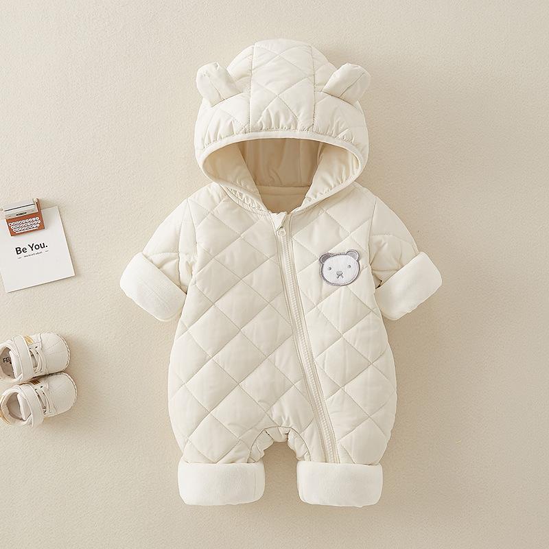 Infants and Young Children's Winter Outfit Thickened Hooded Cotton-padded Jacket Coat Newborn Boys and Girls Baby's Autumn and Winter Suit