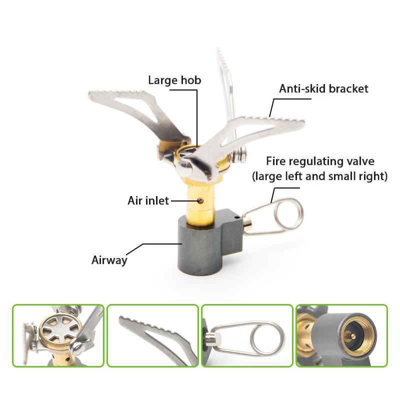 Outdoor Gas Stove Camping Gas Burner Portable Titanium Stove Survival Nace