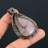 Rose Quartz Gemstone Pure Copper Wire Wrapped Handmade Pendant Jewelry Gift For Her