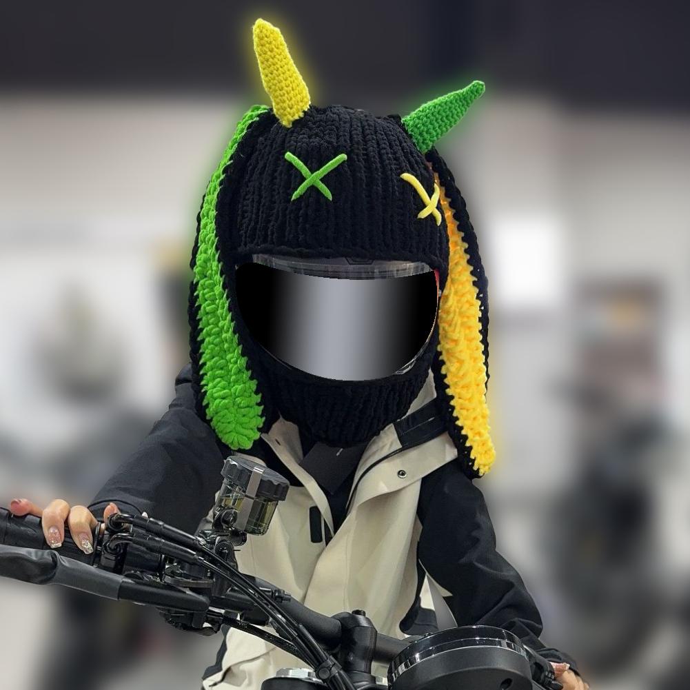 Универсальный плюшевый чехол для мотоциклетного шлема, плюшевые чехлы для шлема в виде полного кролика для рождественских подарков, украшение для мотоциклетного шлема, стайлинг