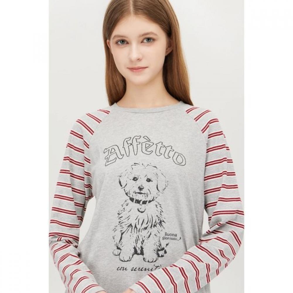 BeneTTon Dog PrinTing Raglan T shirT baTs52561