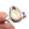 Natural Citrine Gemstone Handmade 925 Solid Sterling Silver Ring Size 6 K3z47
