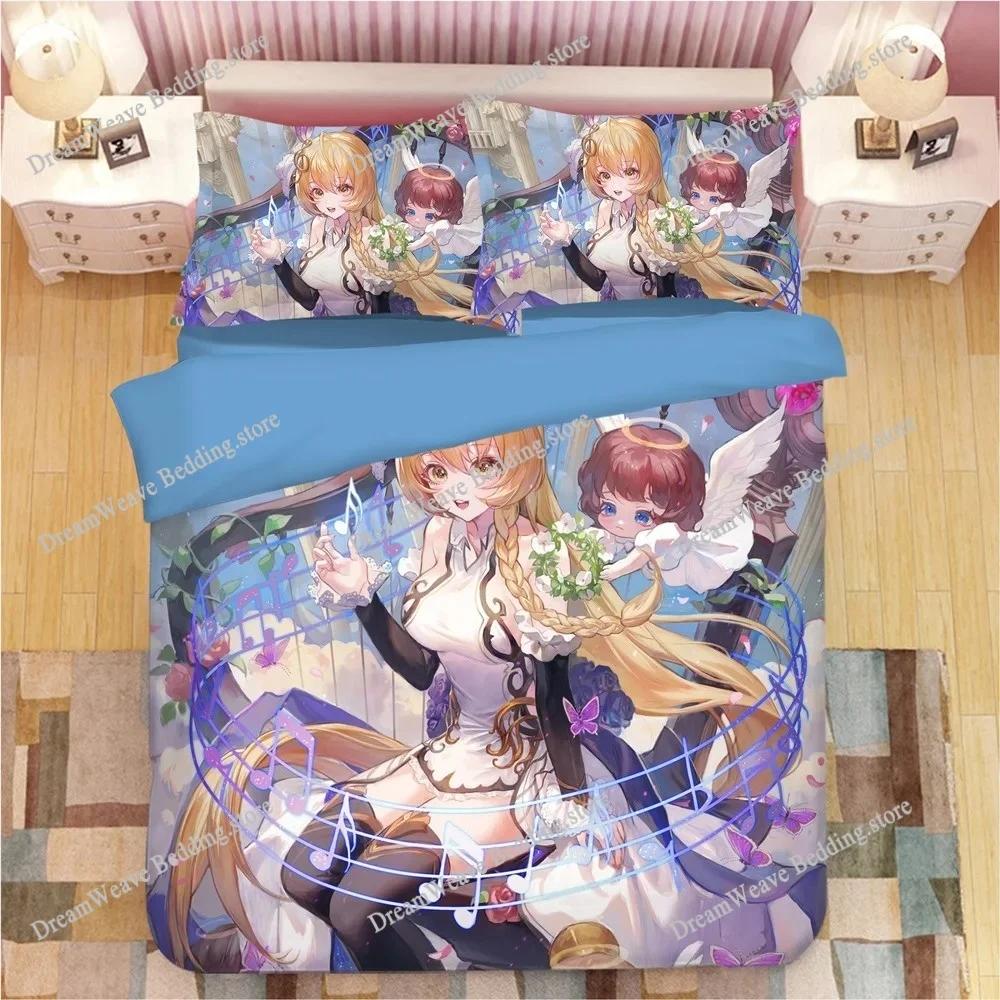 Манга DATE A LIVE Комплект постельного белья Япония Мультфильм Аниме Пододеяльники Наволочки Токисаки Куруми Комплект чехла для одеяла Постельное белье741