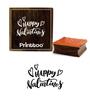 Printtoo Happy Valentines Word Design Diary Card Print Square Wooden Rubber Stamp-2 X 2