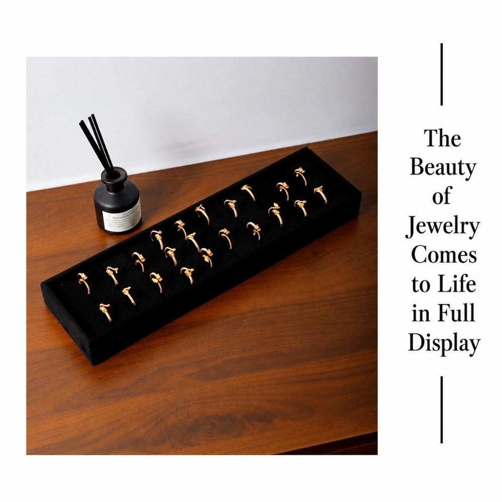 10 Slots Ring Holder Velvet Surface Jewelry Stand New Jewelry Display Tray Retail Showcase