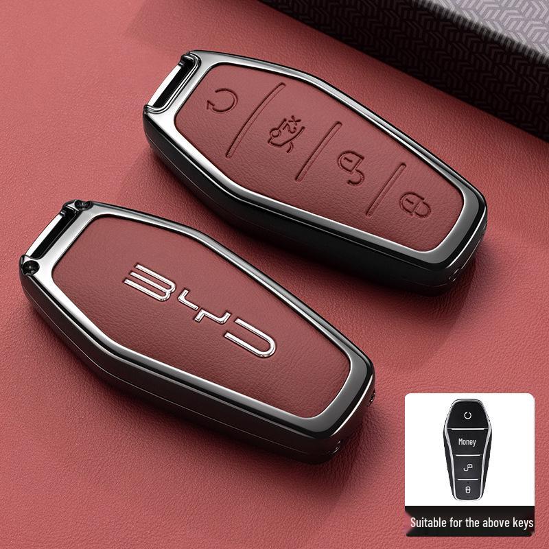 Премиальная сумка для автомобильного ключа с пряжкой для BYD Han, Qin Plus, Song Pro, Tang, Dolphin и E9