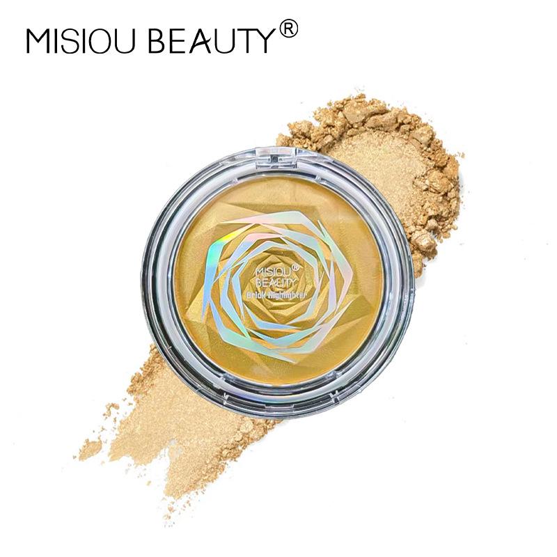 Rose Diamond Highlighter Blush & Contour Palette: 3D Pearlescent Face & Eye Brightener