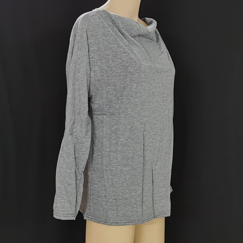 HNXC Women's Fashion Casual Autumn Winter Colour Block Print Long Sleeve O-Neck Blouses & Shirts