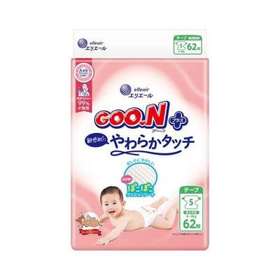 Подгузник Diojeji Gun Plus для чувствительной кожи Soft Touch S (лента) 62 шт. в упаковке