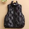 Осень-зима Не стирать Яркий Поверхность Тонкий Пуховик Хлопок Женский Безрукавный Жилет Пальто Универсальный Женский Верхняя Зажим