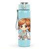 1PC Cute Girl Doctor Cartoon 750ml Color Plastic Sports Water Bottle Leakproof Flip Straw Lid Suitable for Sports Office Home Use