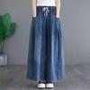 Oversized Jeans Elastic High Waist Spring Summer Long Pant Women Wide Leg Loose Pleated Ladies Trousers Casual Pants