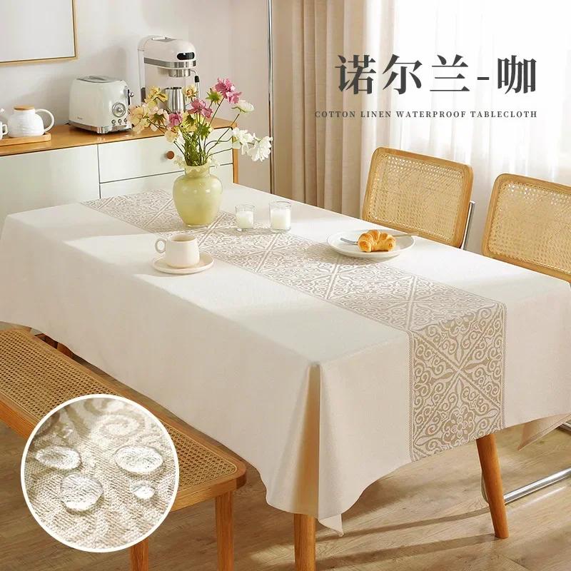 Thickened Cotton Linen Table Mat Household Rectangular Coffee Table Towel Waterproof Oil Proof Wholesale Tablecloth