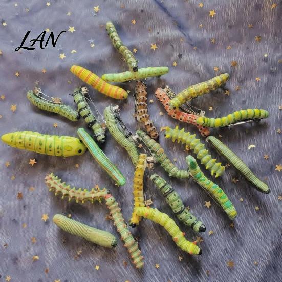 Lifelike Insect Hair Pins Halloween Caterpillar Clips, Hand Painted Reptile Clip Headpiece, Fashionable Clips for Daily Use Spooky Party Accessories,