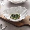 Складчатая текстура Керамическая салатная тарелка Однотонная нестандартная десертная тарелка Овощная тарелка Тарелки для сашими Креативная посуда для ресторана