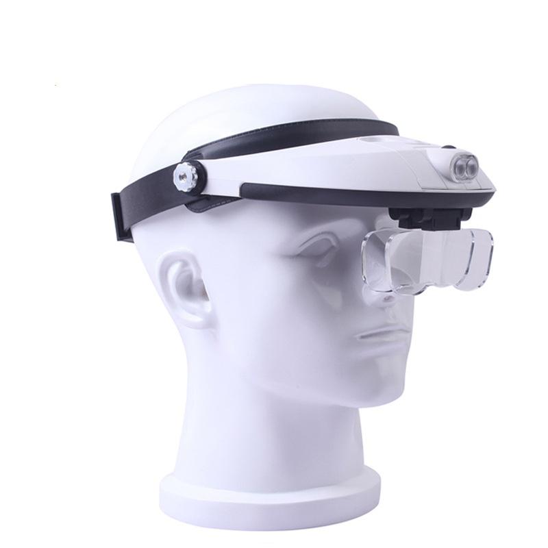 Headband Magnifying Glass with Led Lamp Magnifier for Beekeeping Equipment 1.0-6.0X Multiple Magnification Mirror with 5 Lens