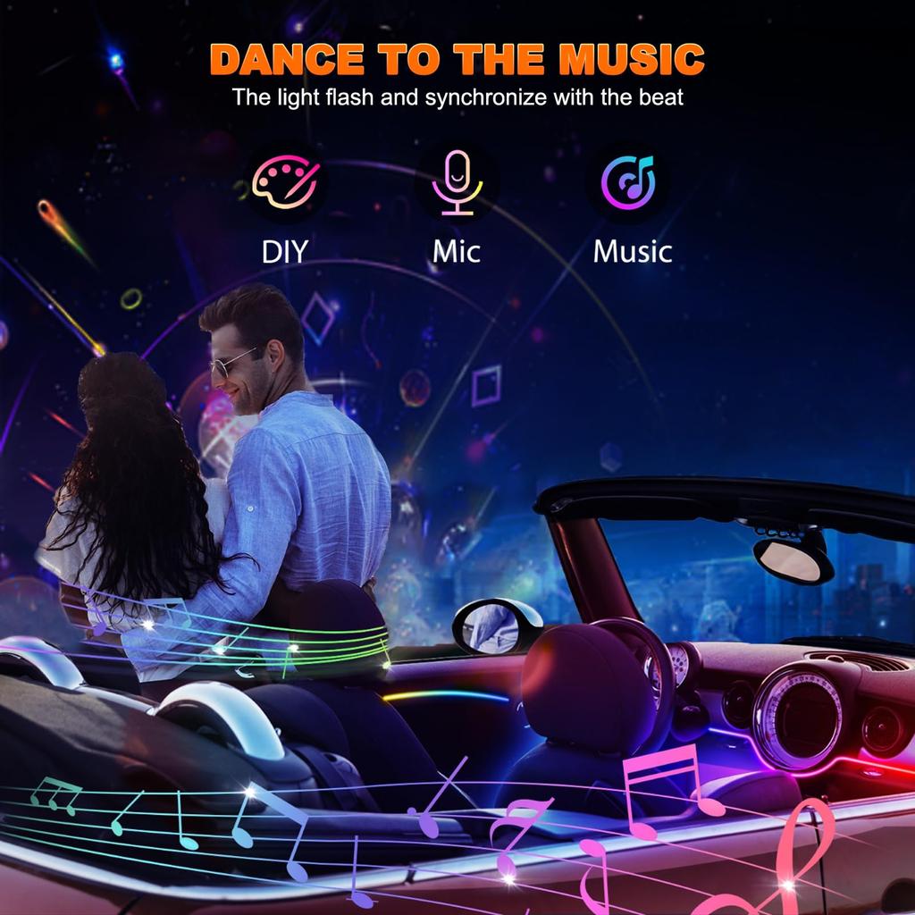 Универсальная автомобильная подсветка Symphony, светодиодная внутренняя RGB-стримерная атмосферная лампа с пультом управления через USB-приложение для Tesla Model 3 YSX