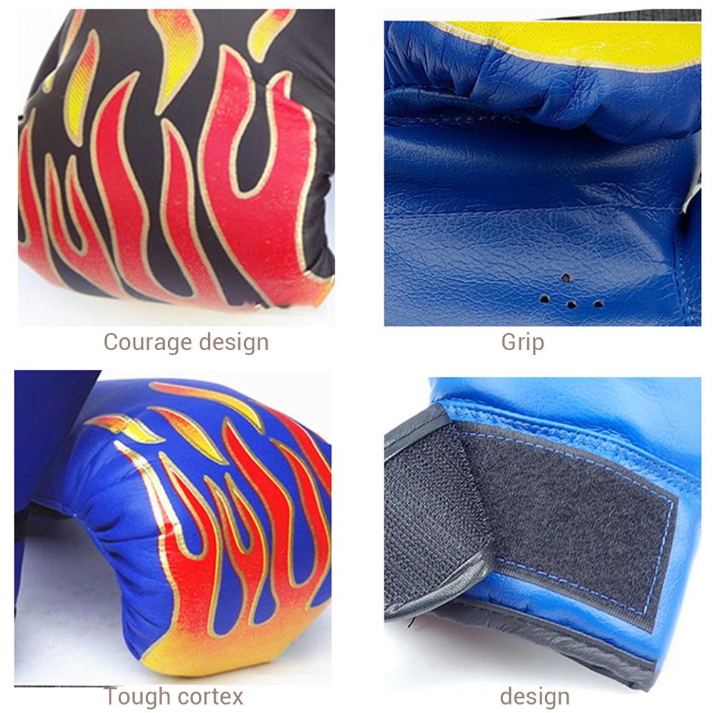 1 пара детских боксерских перчаток, регулируемые профессиональные сетчатые дышащие перчатки из искусственной кожи с эффектом пламени