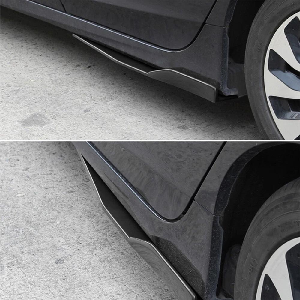 Universal 2PCS Car Side Skirts Lip Kits Glossy Black ABS Blade Style Spoiler Lip Kits for Sedan Coupe Hatchback Exterior Styling