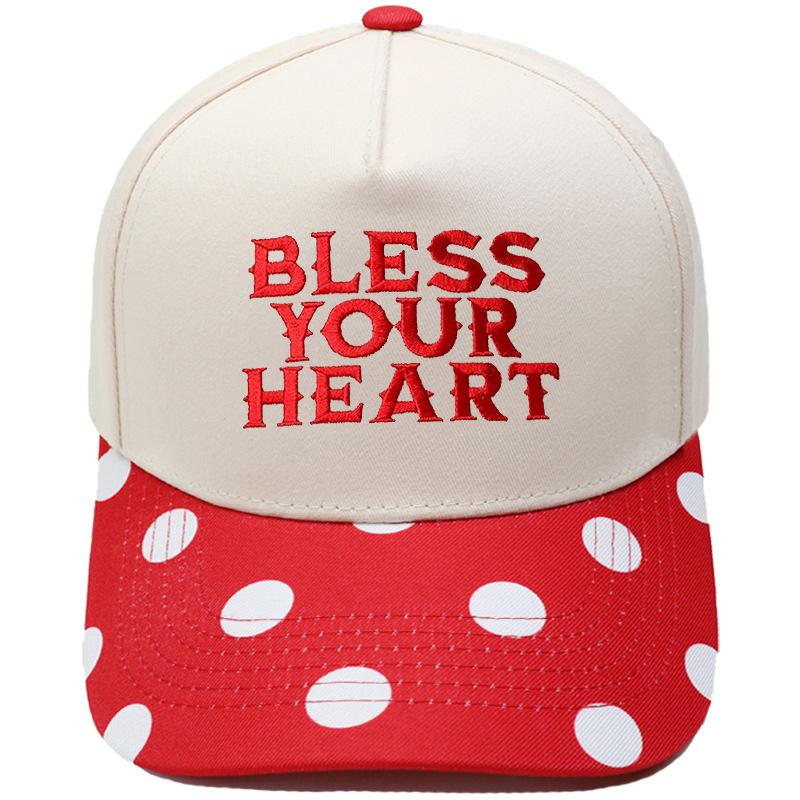 BLESS YOUR HEART Truck driver hat embroidered retro color matching baseball cap European and American men's and women's leisure