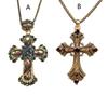 Винтажное ожерелье с подвеской в виде креста для женщин, готические аксессуары, готический мужской кулон на длинной цепочке, летняя эстетика, праздничные подарки