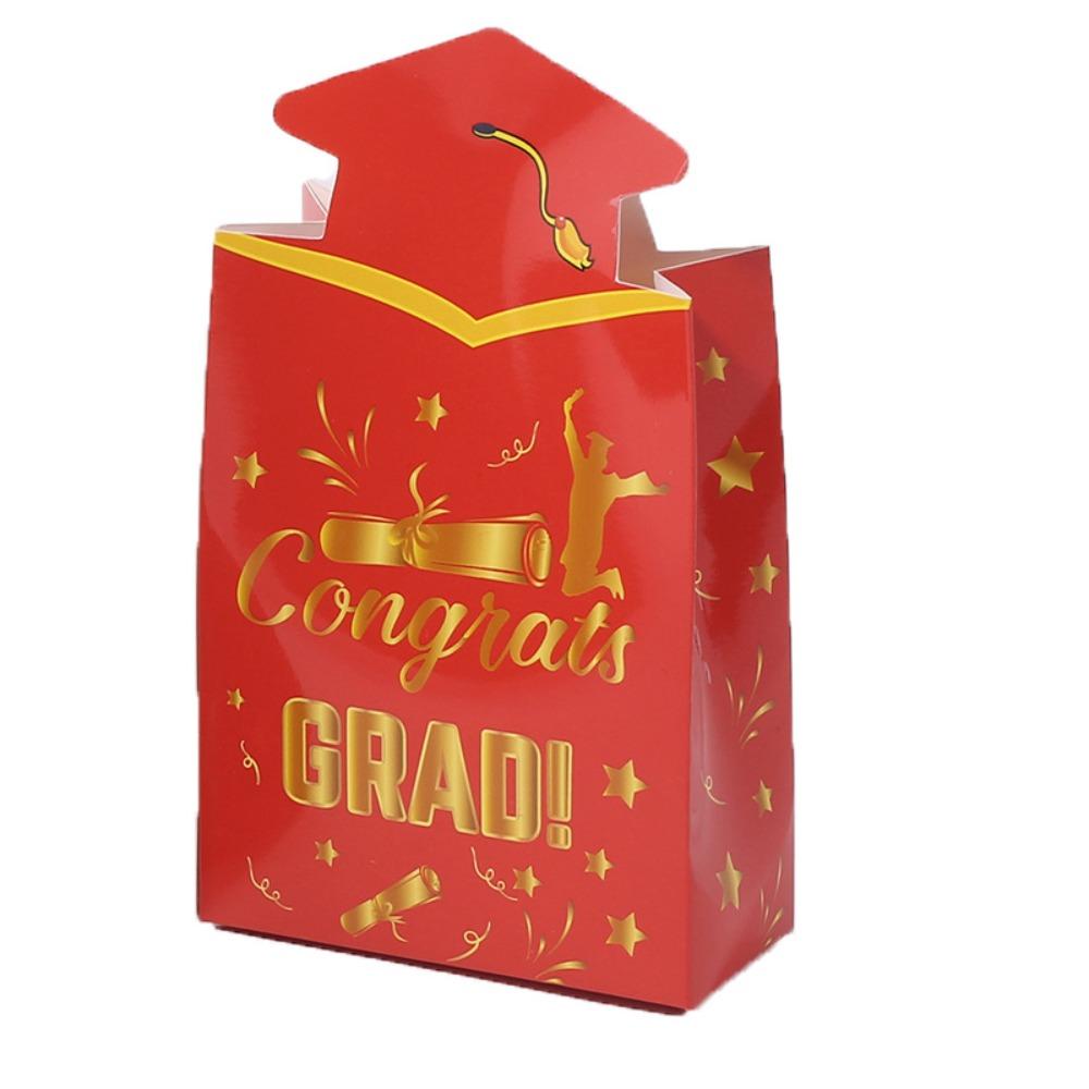 20pcs Paper Material Doctoral Cap Box Congrats Grad Candy Gift Bag Chocolate Box Party Decorations
