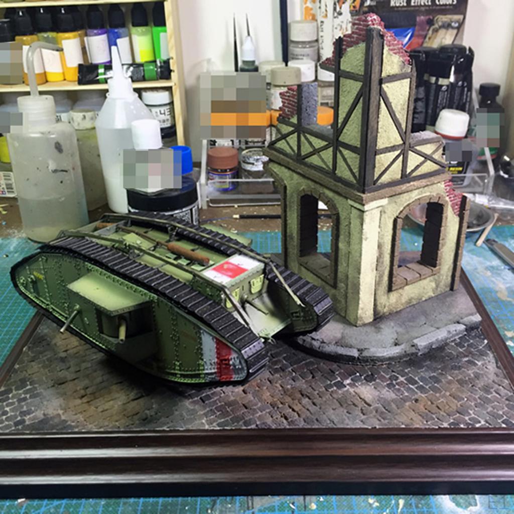 Диорамы масштаба 1/35 Настольная модель-конструктор Руины Военные Горящие здания Модели