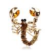 Women Fashion Animal Scorpion Crystal Rhinestone Scarf Brooch Pin Party Jewelry