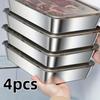 4PCS Stainless Steel Food Storage Set - Leak - Proof Lids, Durable & Easy , Sandwiches, Fruits - Great for Home, Parties