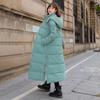 Women's Winter Plus Size Padded Thickened Jacket Warm Comfortable Outerwear Medium Long Knee Hooded Button Collar Outerwear