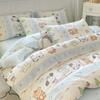 100% pure cotton four-piece set, cotton bed sheet, children's cartoon twill quilt cover, student dormitory quilt cover three-piece set, four seasons