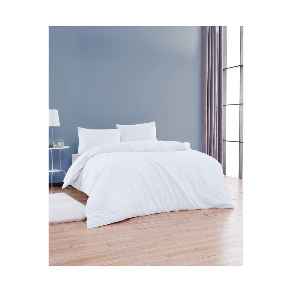 White Square Anthracite Single Duvet Cover Set With Rubber Sheet And 1 Pillow Case