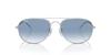 Ray-Ban Квадратные солнцезащитные очки-пилоты Navigator RB3735 003/3F 57 - Полированное серебро / Хрустально-голубые градиентные стеклянные линзы