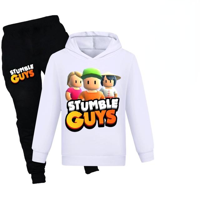 Игры Stumble Guys Детская одежда Толстовка + брюки Комплект для девочек и мальчиков 3-12 лет Детское пальто Весна Осень Спортивный пуловер для малышей