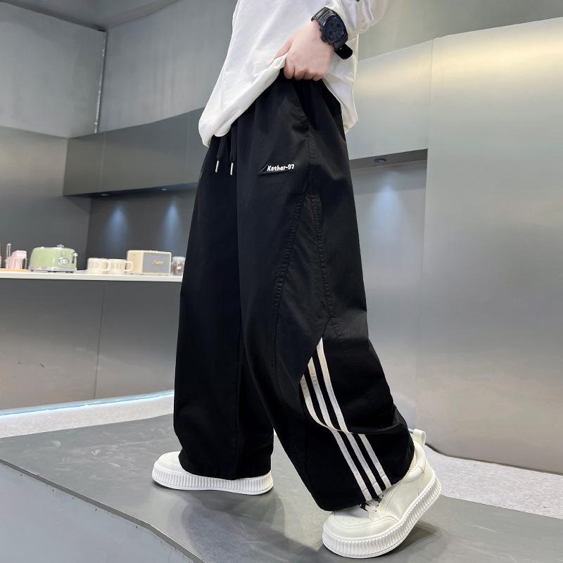 Прямые брюки для мальчиков весна и осень 2025 г. Детские красивые повседневные широкие брюки