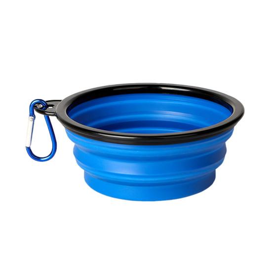 Складная миска для собак, портативная дорожная кормушка для домашних животных, расширяемая силиконовая миска для корма и воды с карабинами для прогулок, походов, кемпинга